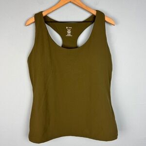 BuffBunny Womens Size 3XL Olive Green Padded Tank Top Sleeveless Racerback Shirt
